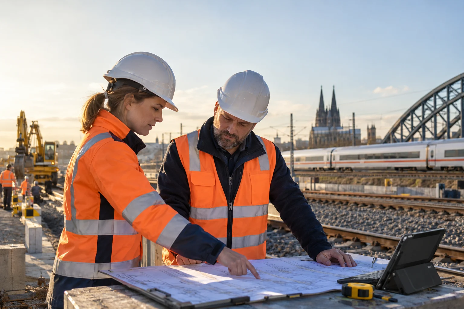 Technische Planung eines Verkehrs- und Bahninfrastrukturvorhabens · Symbolbild für die deutsche Vergabepraxis